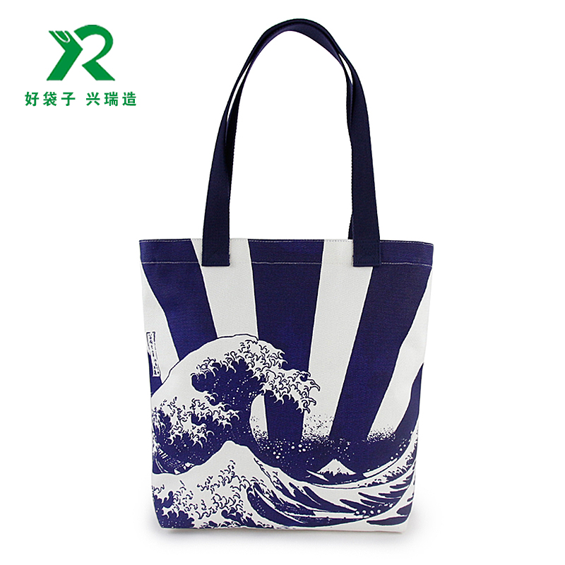 藍(lán)色海浪印花帆布袋 藍(lán)色海浪印花帆布袋